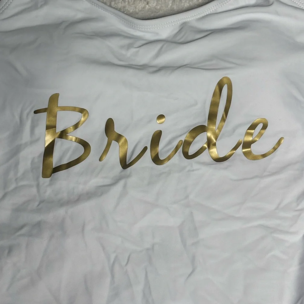 Chic White Bride One-Piece Swimsuit